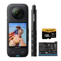 Insta360 X3 360 Kamera + Orijinal Yedek Batarya + 114cm Selfie Stick + Exascend 128GB MicroSDXC