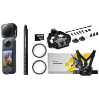 Insta360 X4 Aksiyon Kamera + Snow Bundle + 114cm Selfie Stick + 128GB MicroSDXC Hafıza Kartı