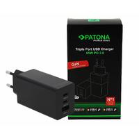 Patona Premium GaN PD65W Adaptör 2xUSB-C 1xUSB-A PD3.0 QC3.0