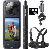 Insta360 X4 + 114cm Selfie Stick + 128GB MicroSDXC + Bike Bundle (20 Nisan Teslimat)